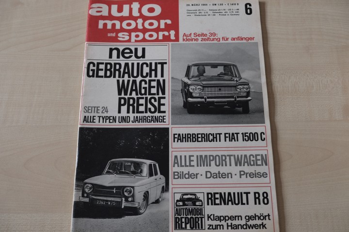 Deckblatt Auto Motor und Sport (06/1965)